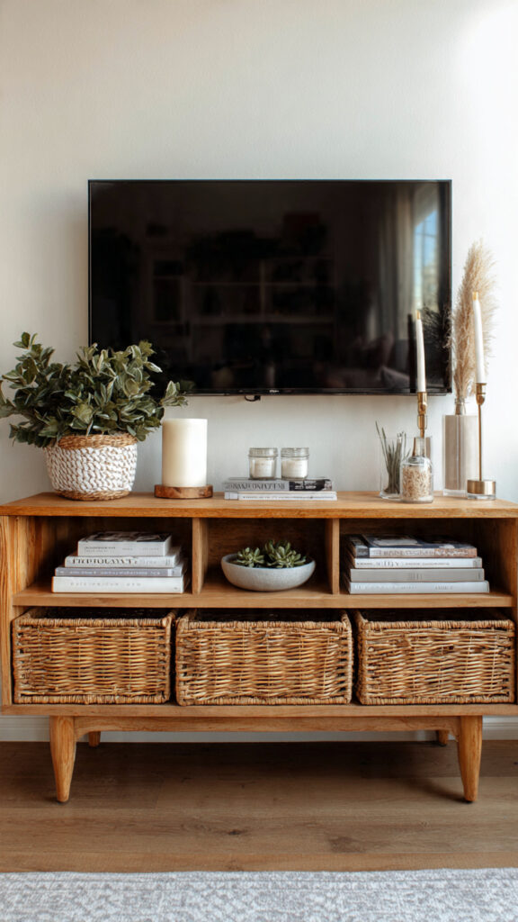 20 TV Stand Decor Ideas to Style the Most Overlooked Surface in Your Living Room 5 20 TV Stand Decor Ideas to Style the Most Overlooked Surface in Your Living Room - Decor Lads