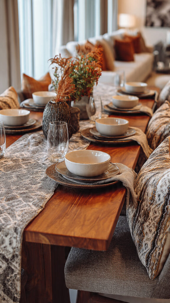 20 Dining Table Decor Ideas to Instantly Elevate Your Dining Space (Stylish & Modern Inspiration) 18 20 Dining Table Decor Ideas to Instantly Elevate Your Dining Space (Stylish & Modern Inspiration) - Decor Lads