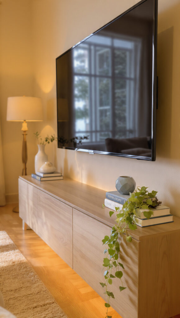 20 TV Stand Decor Ideas to Style the Most Overlooked Surface in Your Living Room 7 20 TV Stand Decor Ideas to Style the Most Overlooked Surface in Your Living Room - Decor Lads